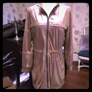 Only worn once! Guess pink metallic zip up jacket. Gorgeous